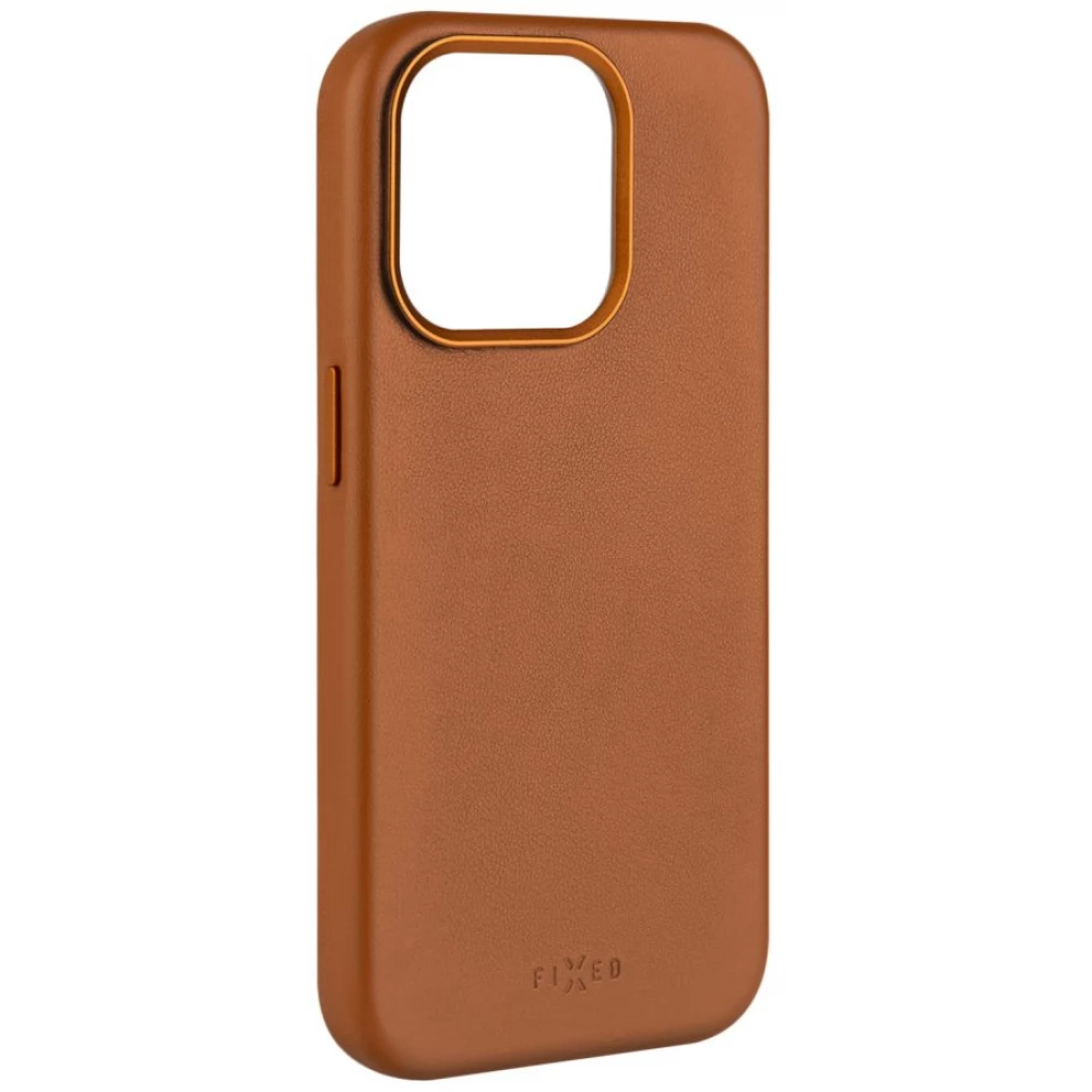 FIXED MagLeather MagSafe hátlaptok iPhone 15 Pro barna