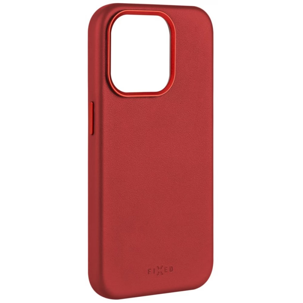 FIXED MagLeather MagSafe hátlaptok iPhone 15 Pro Max piros