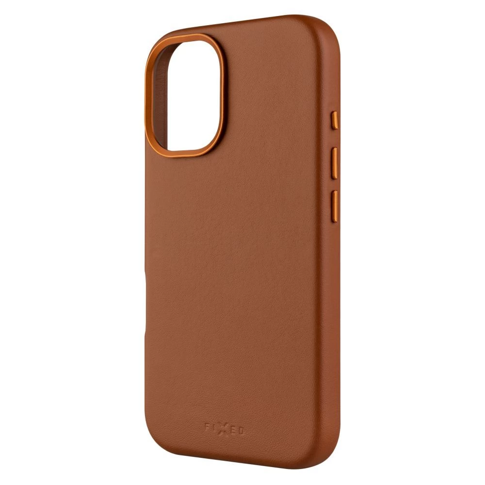 FIXED MagLeather MagSafe hátlaptok iPhone 16 barna