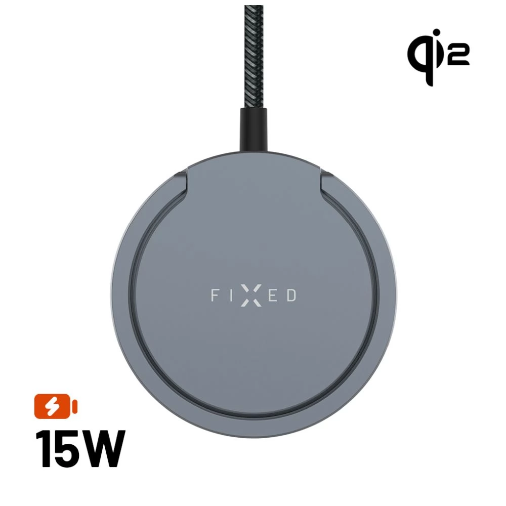 FIXED MagPad Vezeték nélküli MagSafe töltőpad 15W szürke