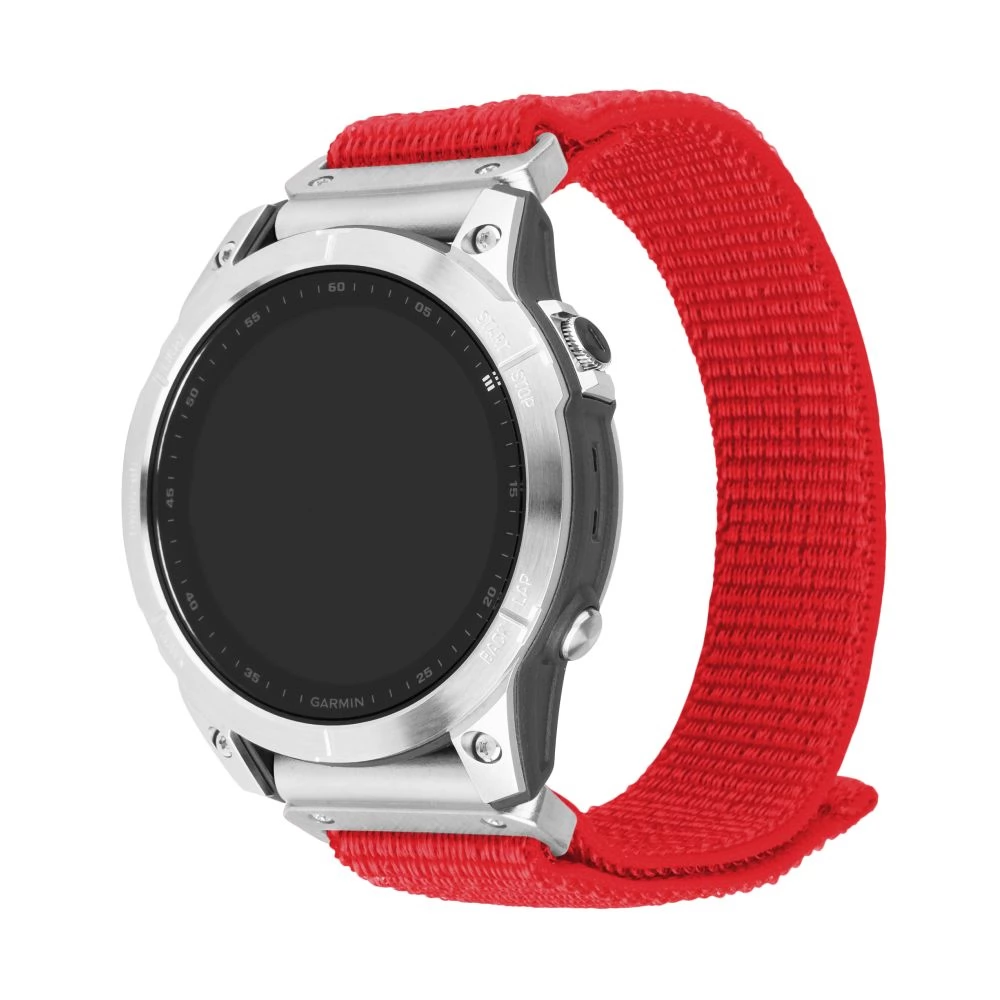 FIXED Nylon Sporty Strap for Garmin QuickFit 26mm piros