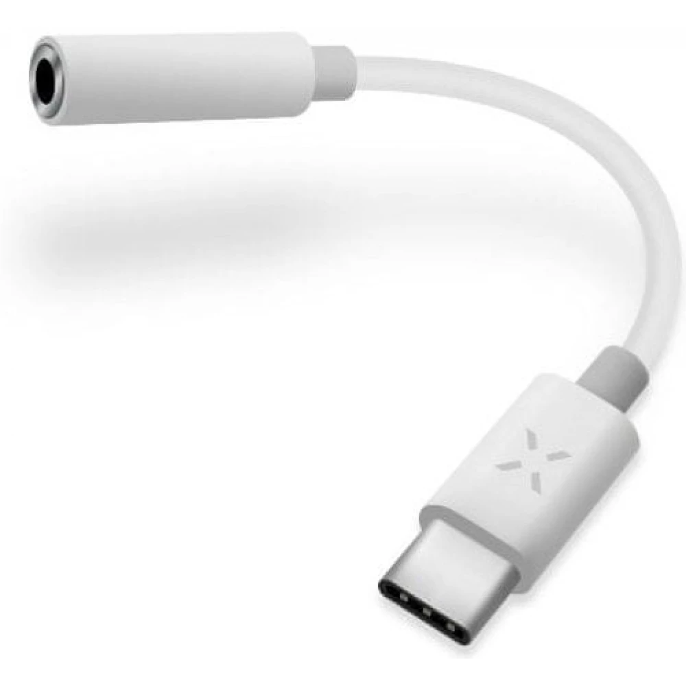 FIXED Rögzített LINK átalakító fejhallgató csatlakoztatásához USB-C-ről 3.5 mm-es jackre DAC chippel fehér