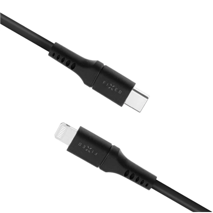 FIXED USB 2.0 Type C Lightning Töltő/adat Fekete 1.2m FIXDLS-CL12-BK