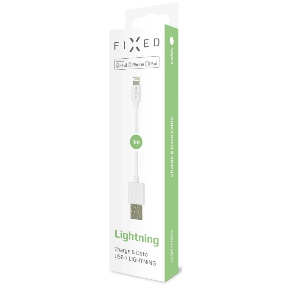 FIXED USB Lightning Töltő/adat Fehér 1m FIXD-UL-WH