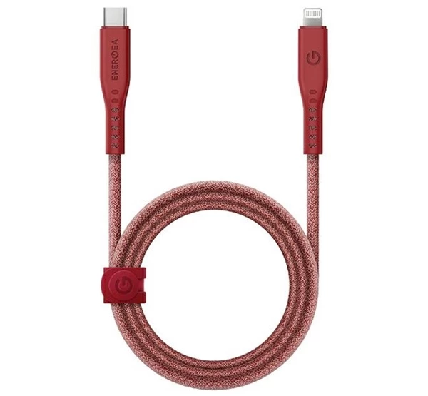 Flow C94 Type-C / Lightning MFI szövet gyorstöltő- és adatkábel 1.5m 60W 3A piros