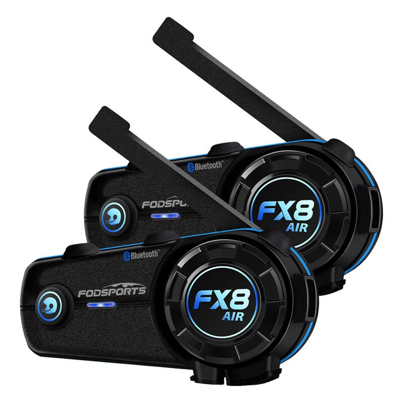 FODSPORTS FX8 Air motorkerékpár intercom két darabos csomag fekete