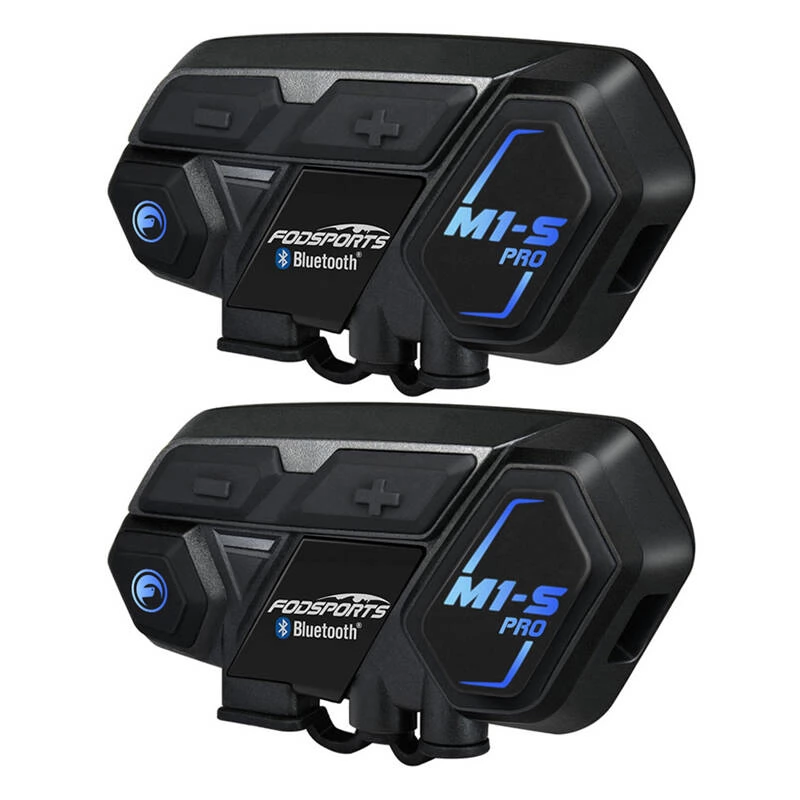FODSPORTS M1-S Pro motorkerékpár intercom két darabos csomag fekete
