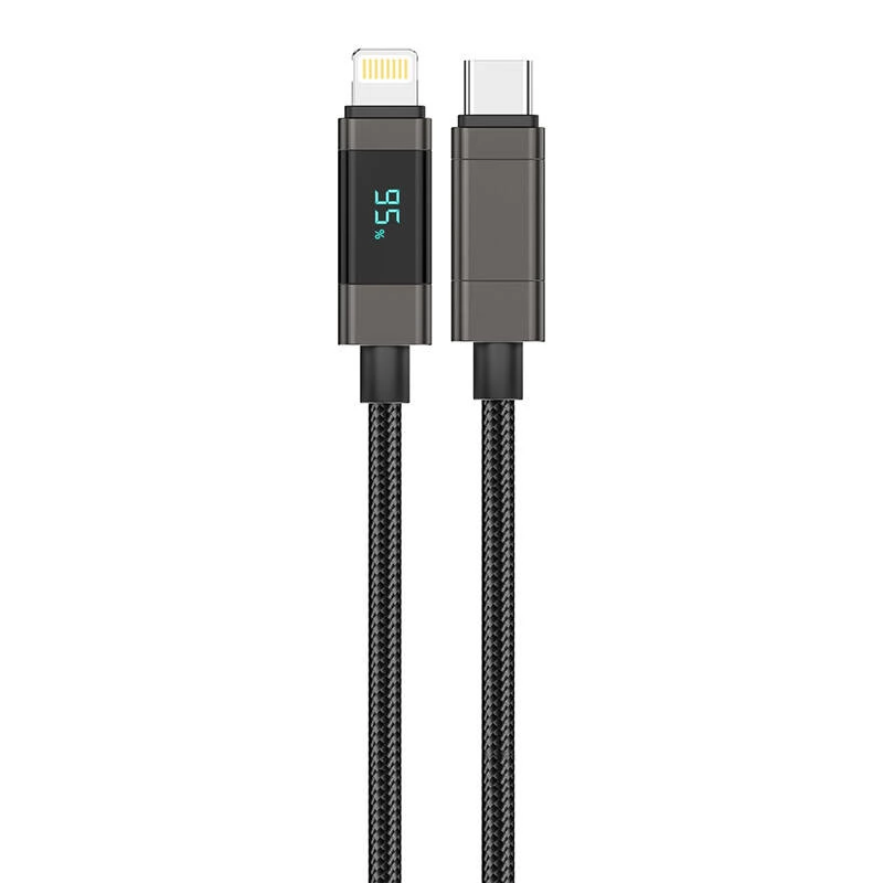 FONENG USB 2.0 Type C Lightning Töltő/adat Fekete 1.2m 6970462512714