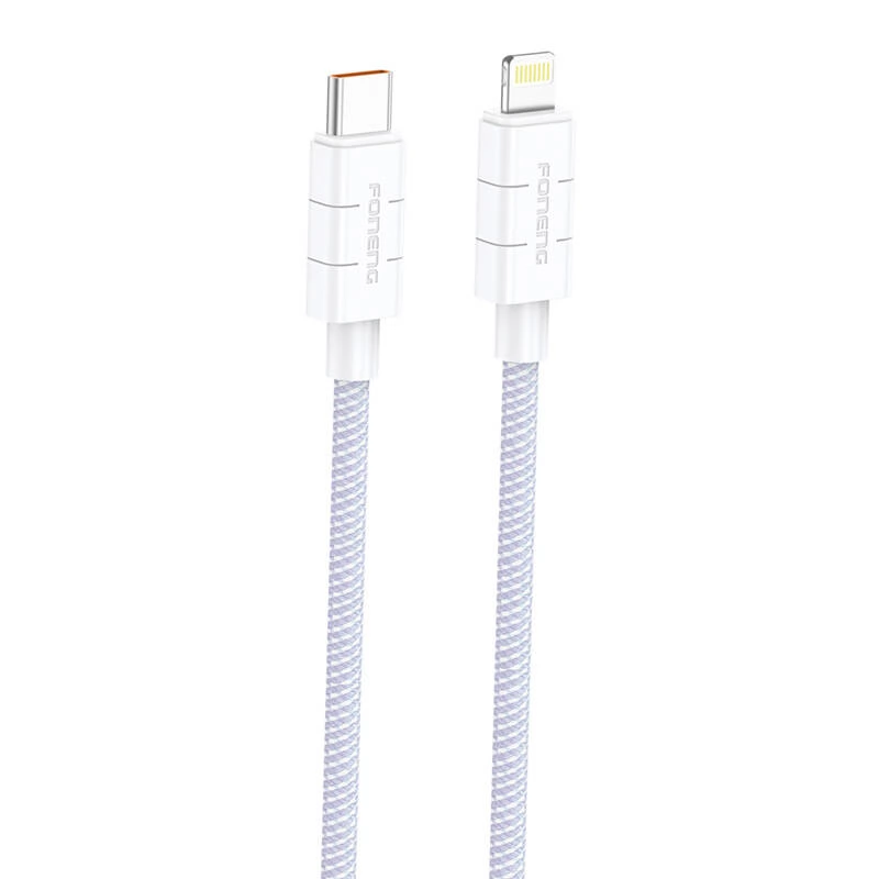 FONENG USB 2.0 Type C Lightning Töltő/adat Lila 1.2m 6970462511885