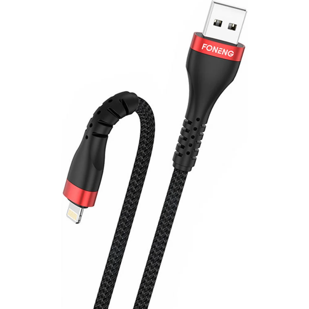 FONENG USB Lightning Töltő/adat Fekete 1m 6970462518440