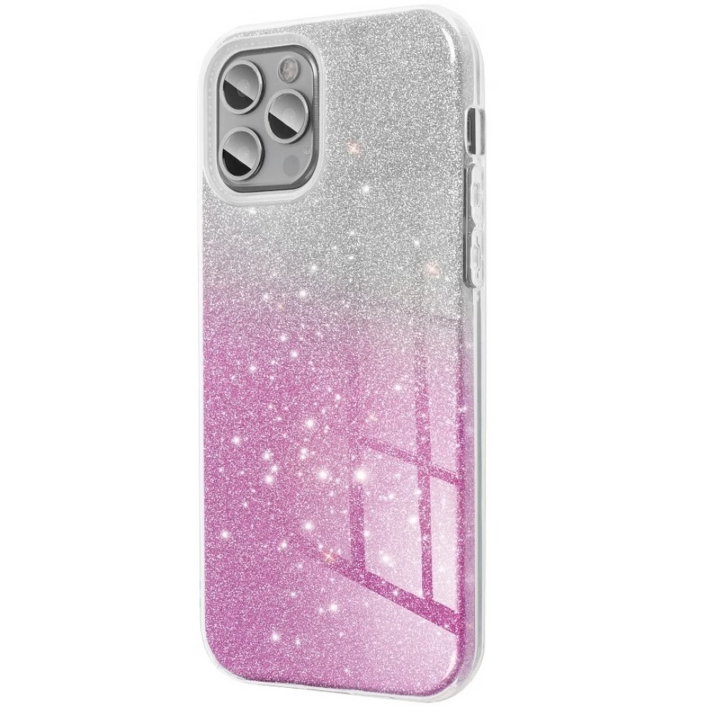 FORCELL Shining csillogó hátlap tok Apple iPhone 16e vörösarany-ezüst