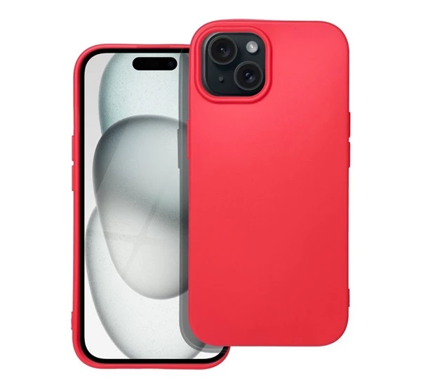FORCELL Soft Apple iPhone 15 szilikon tok piros