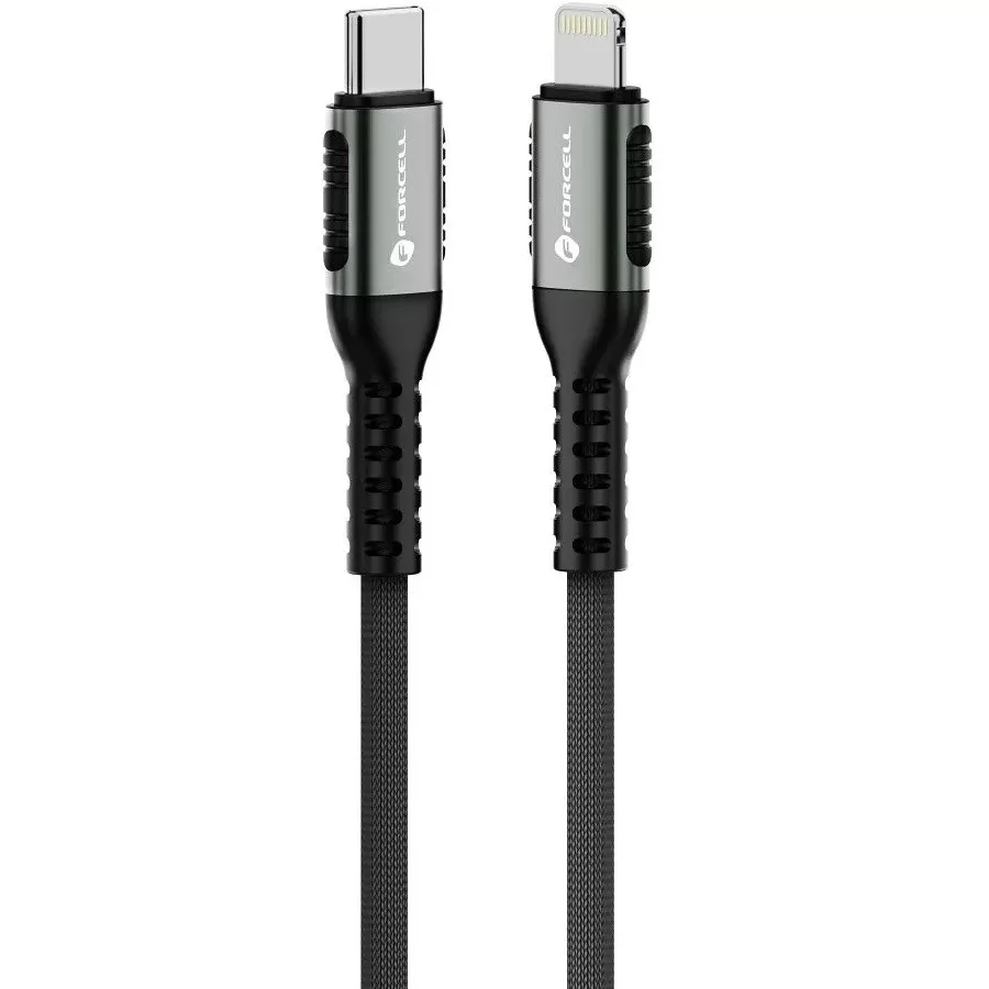 FORCELL USB 2.0 Type C Lightning Töltő/adat Fekete 1.2m ---