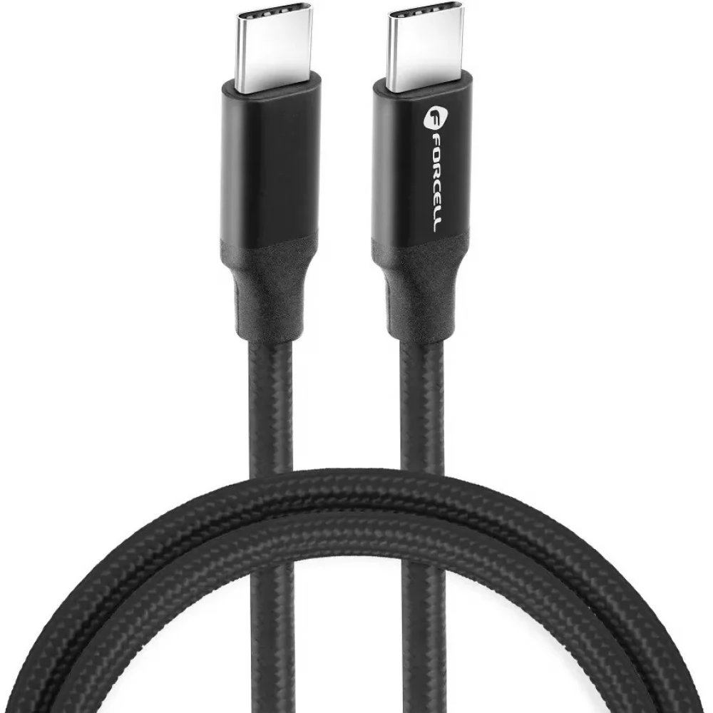 FORCELL USB 2.0 Type C Összekötő Fekete 1m ---