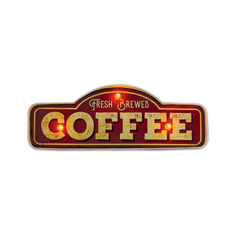 FOREVER LIGHT Retro metál LED dekorációs lámpa COFFEE