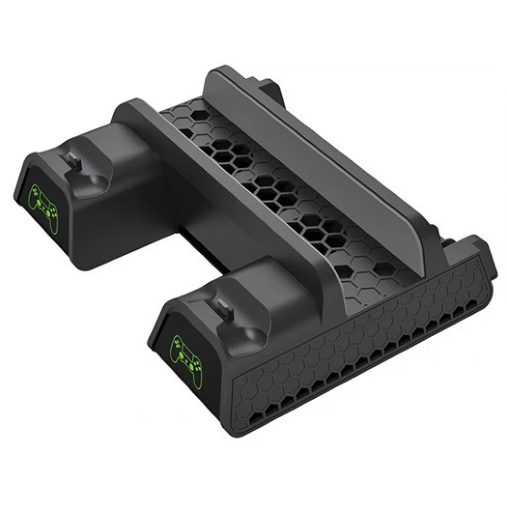 FROGGIEX Cooling Charging Stand & Storage PS4 fekete konzol hűtő + töltőállomás + lemez tartó