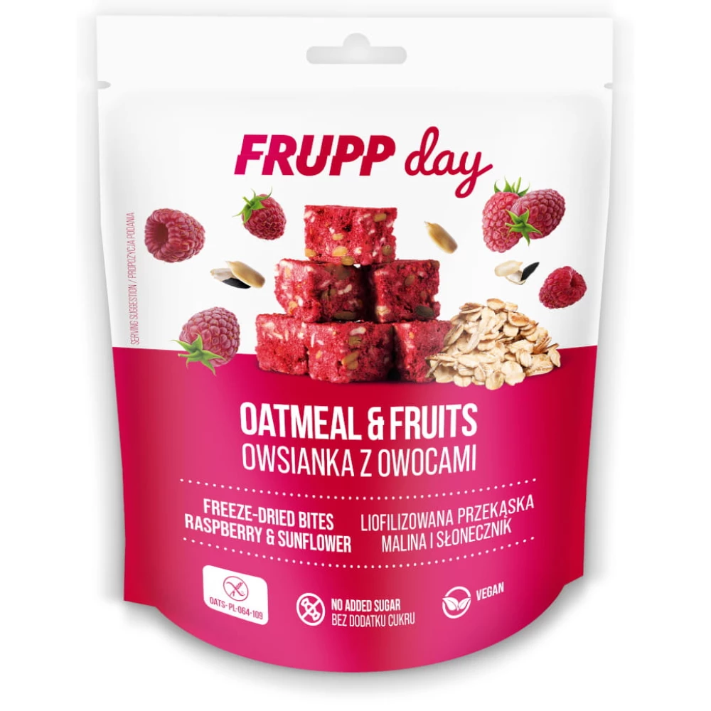 FRUPP Frupp day lioflizált zabkocka snack málna-napraforgómag 25 g
