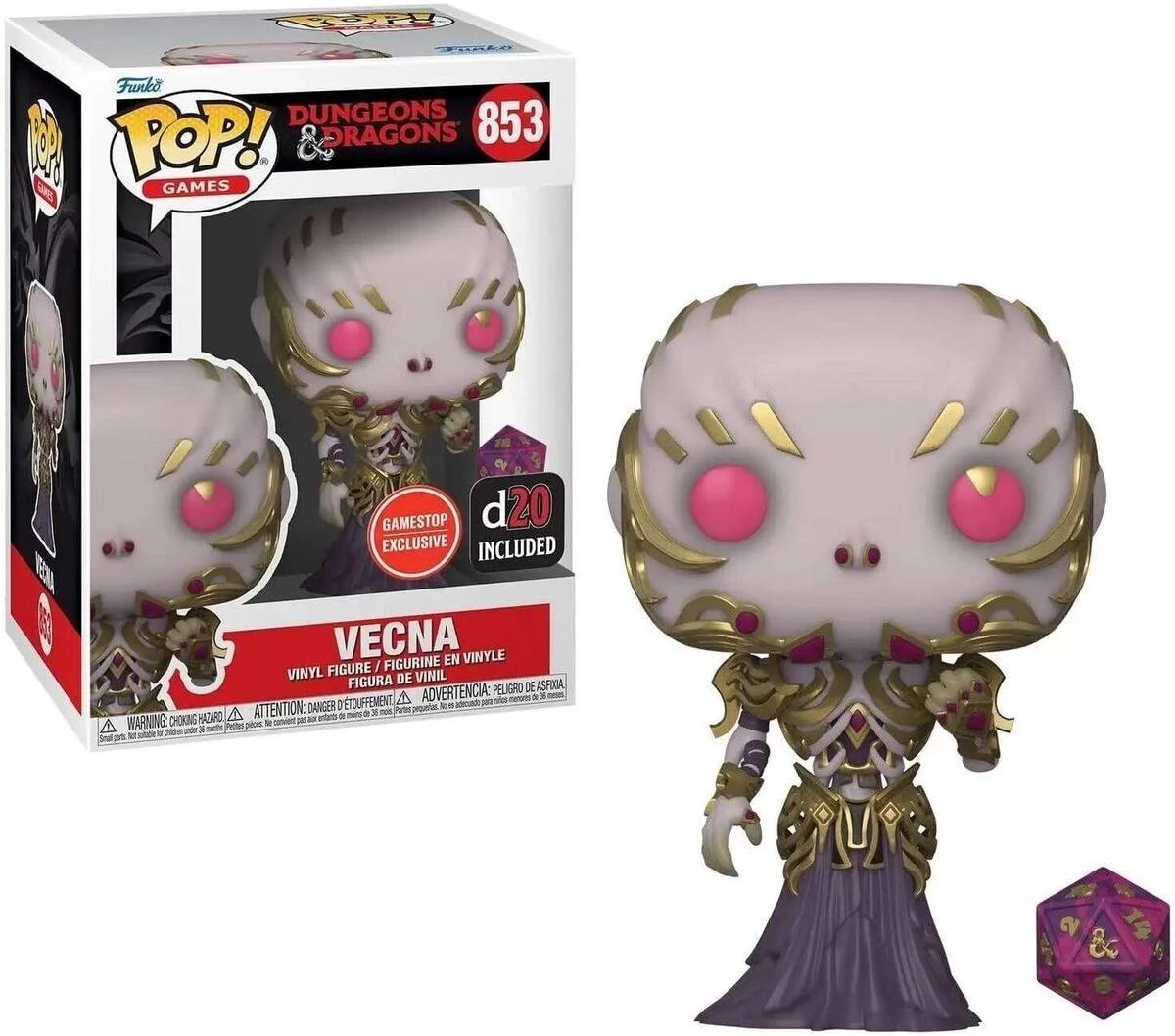 FUNKO Pop Games Dungeons & Dragons Vecna figura és D20 dobókocka