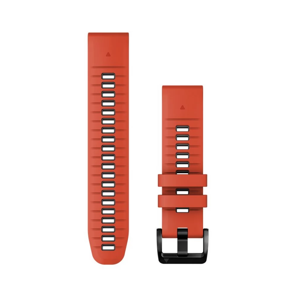 GARMIN Óraszíj 22 mm piros/grafit szilikon (QuickFit)