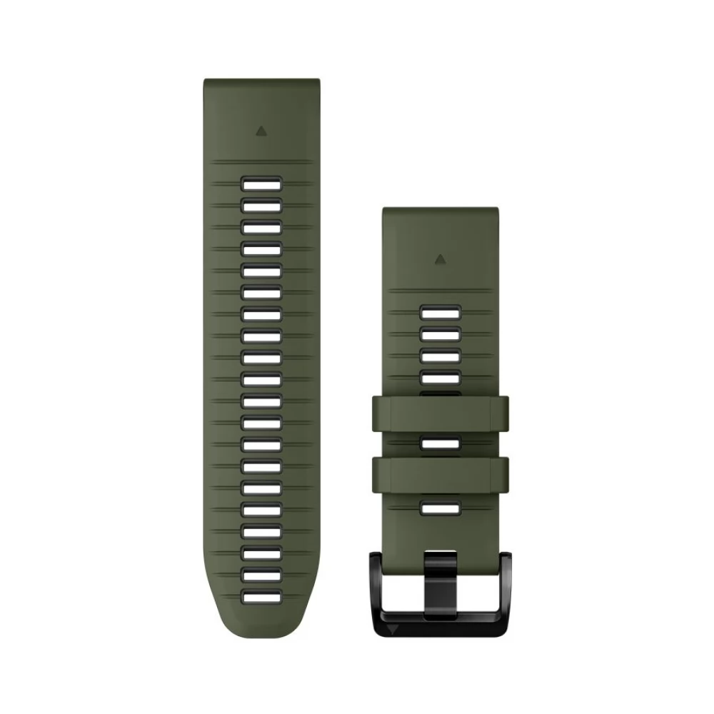 GARMIN Óraszíj 26mm mohazöld/grafit szilikon (QuickFit)