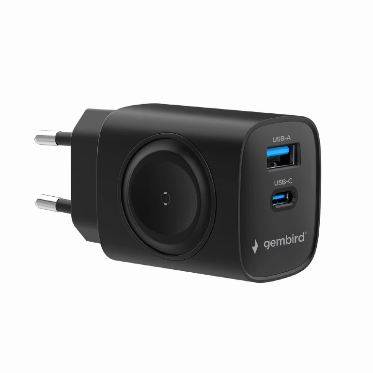 GEMBIRD 2-in-1 20 W Apple Watch + phone fast charger fekete
