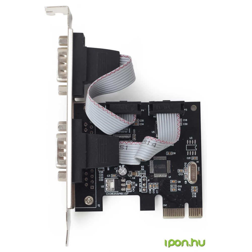 GEMBIRD 2 serial port PCI-Express add-on card with extra low-profile bracket