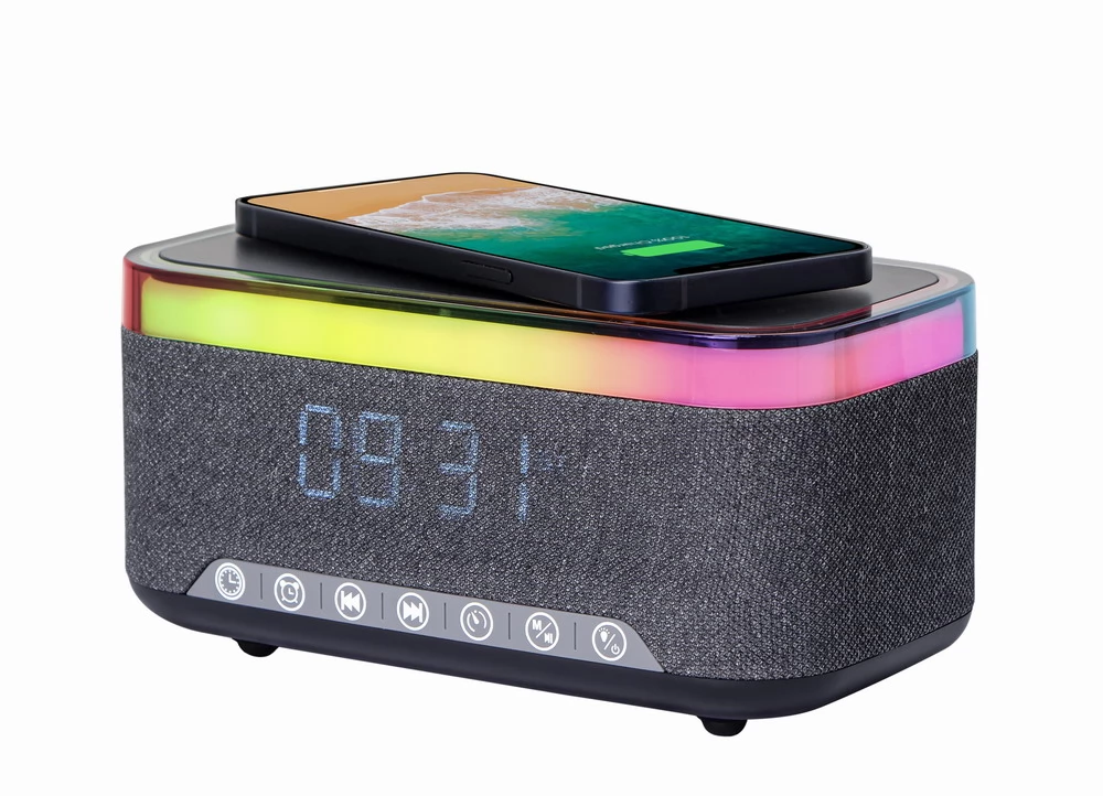 GEMBIRD DAC-SPKBT-QC15-BK Digitális ébresztőóra fekete RGB