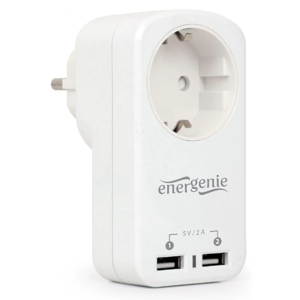 GEMBIRD EG-ACU2-01-W Fali aljzat 2x USB fehér