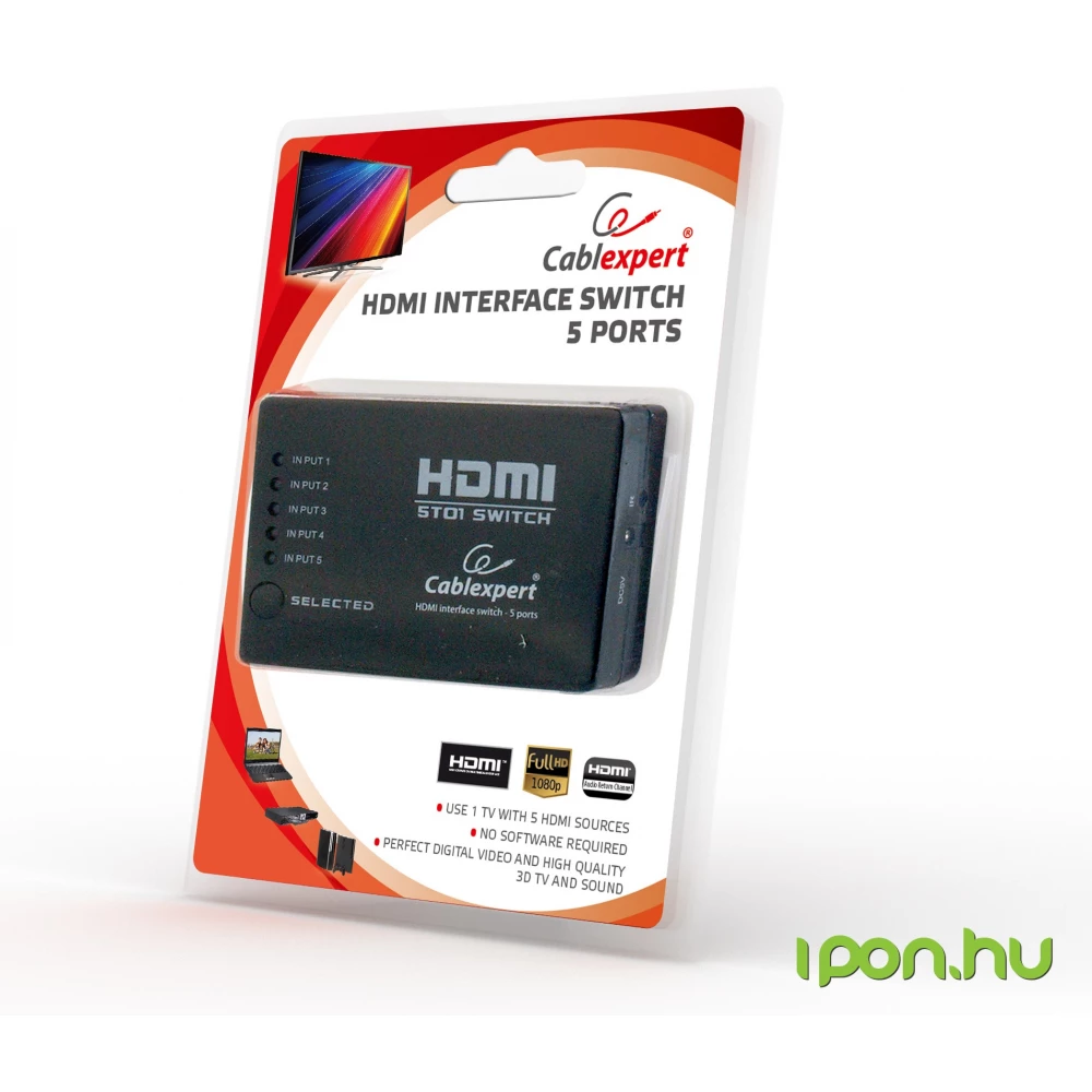 GEMBIRD HDMI Elosztó Fekete 10cm DSW-HDMI-53