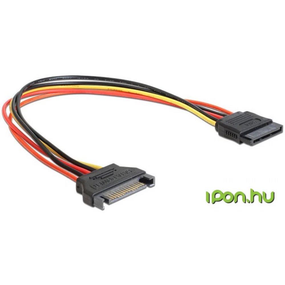 GEMBIRD SATA táp Hosszabbító Piros 30cm CC-SATAMF-01