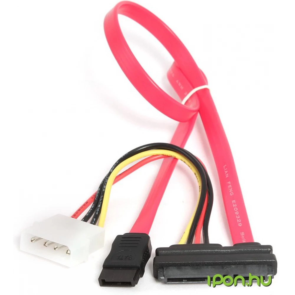 GEMBIRD SATA + Táp SATA + Molex Átalakító Piros 35cm CC-SATA-C1