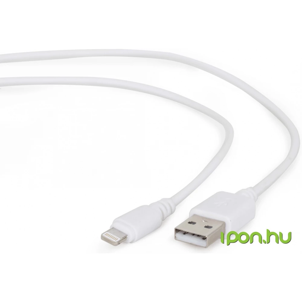 GEMBIRD USB Lightning Töltő/adatkábel Fehér 2m CC-USB2-AMLM-2M-W