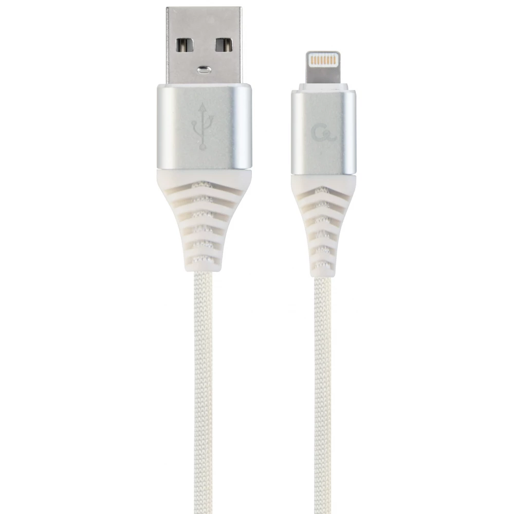 GEMBIRD USB Lightning Töltő/adatkábel Fehér-Ezüst 1m CC-USB2B-AMLM-1M-BW2
