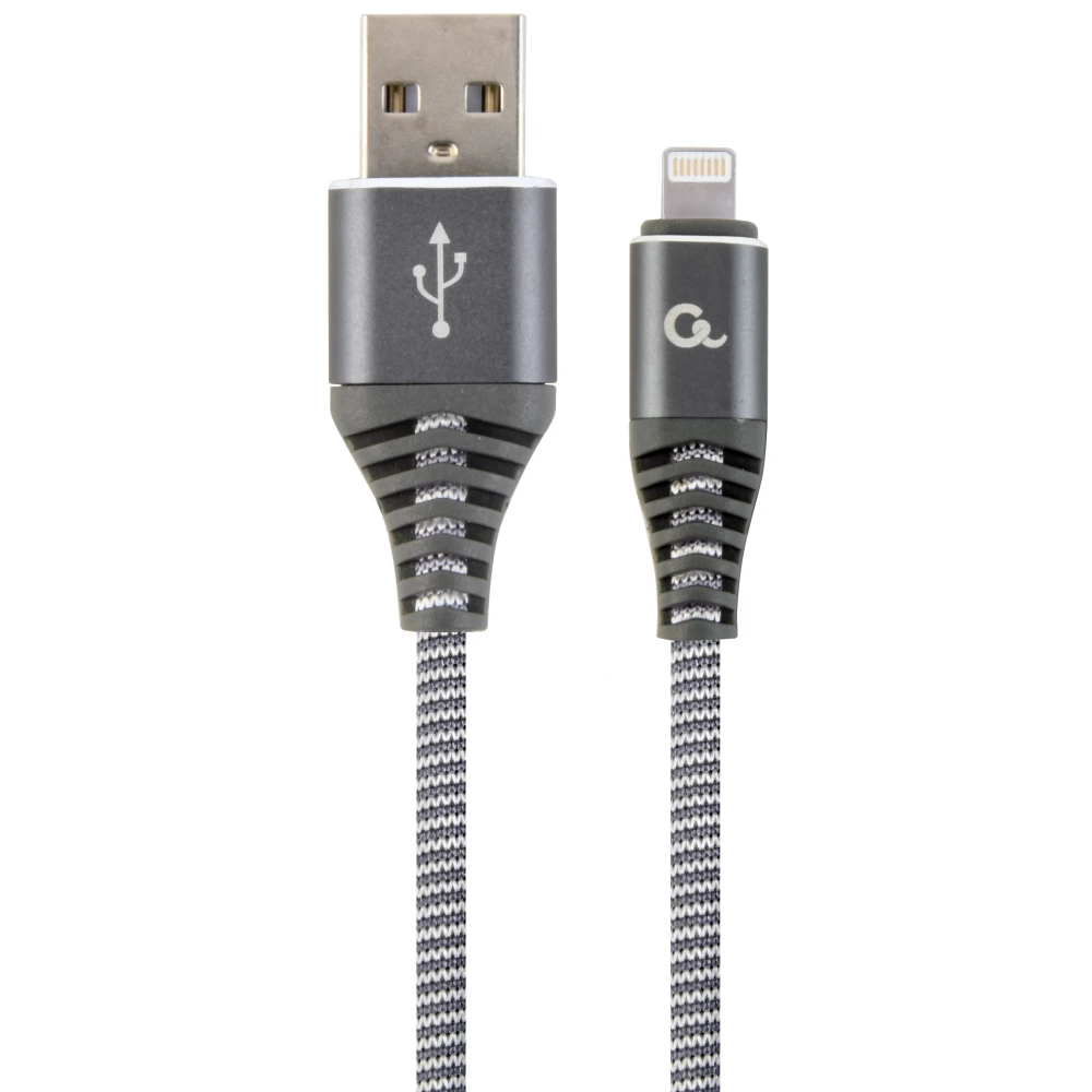 GEMBIRD USB Lightning Töltő/adatkábel Szürke-Fehér 1m CC-USB2B-AMLM-1M-WB2