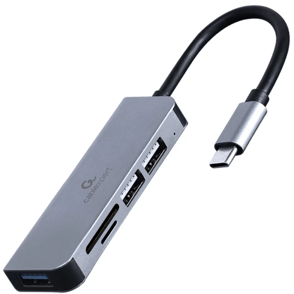 GEMBIRD USB Type-C 3-port USB hub (USB3.1 + USB 2.0) with card reader