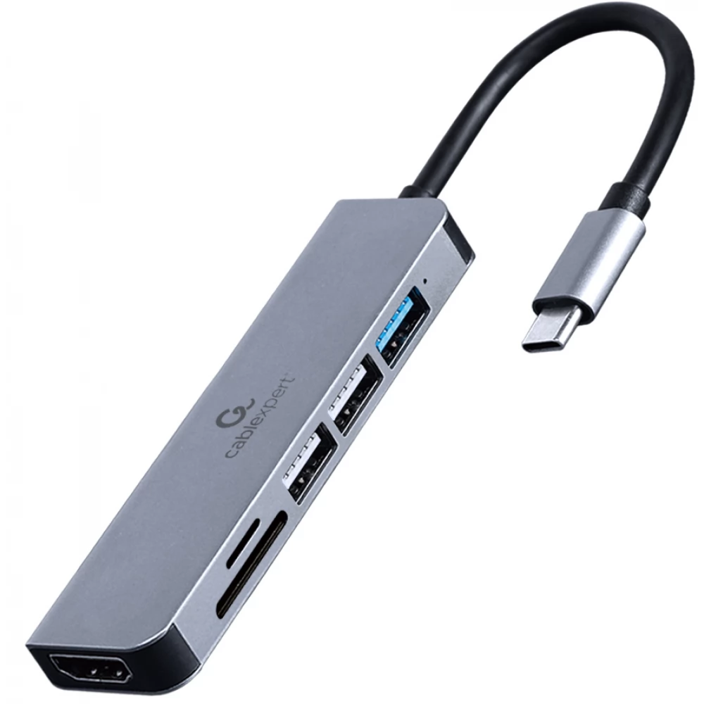 GEMBIRD USB Type-C 6-in-1 multi-port adapter