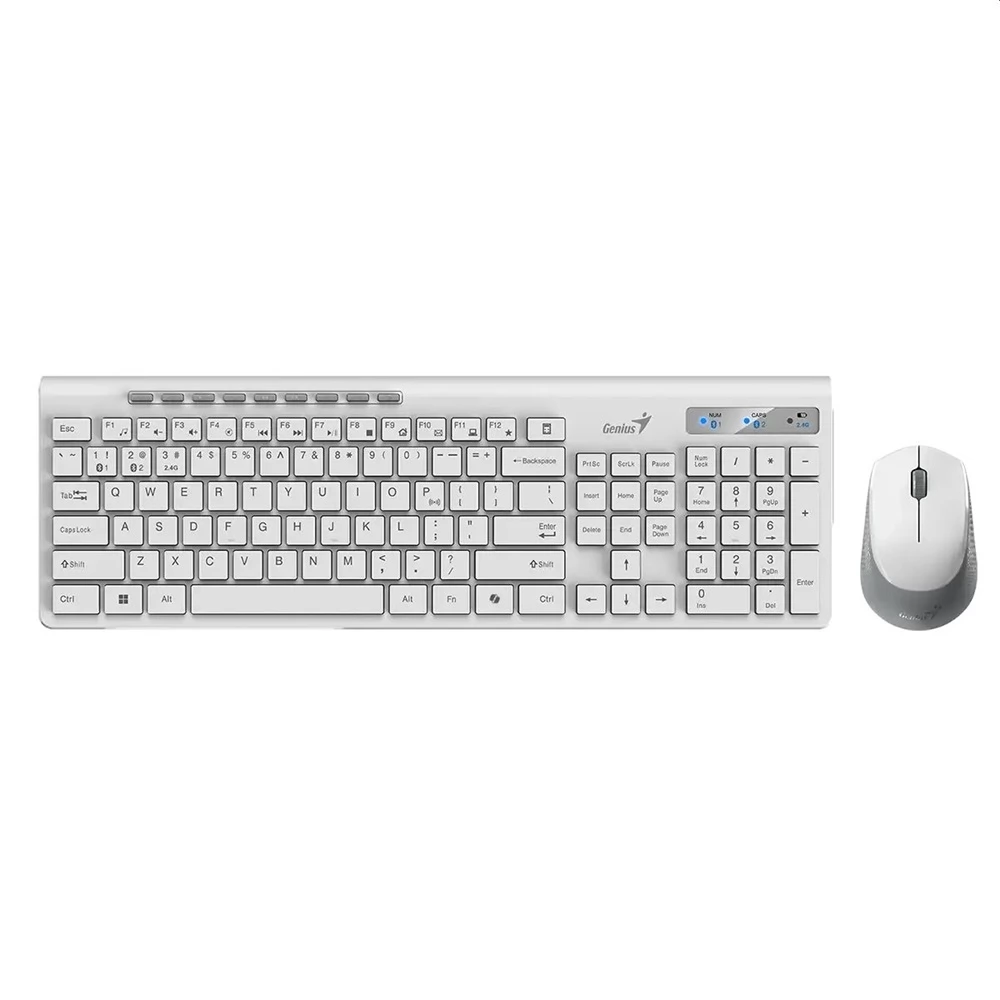 GENIUS SlimStar 8230 vezeték nélküli billentyűzet és egér US Angol fehér