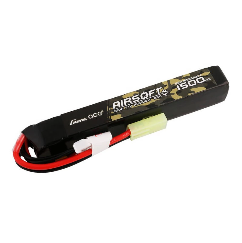 GENS ACE Airsoft 25C 1500mAh 3S1P 11.1V mini Tamiya Plug LiPo akkumulátor