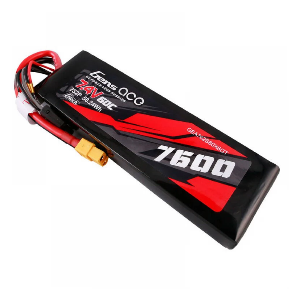 GENS ACE G-Tech 7600mAh 7.4V 60C 2S2P XT60 LiPo akkumulátor