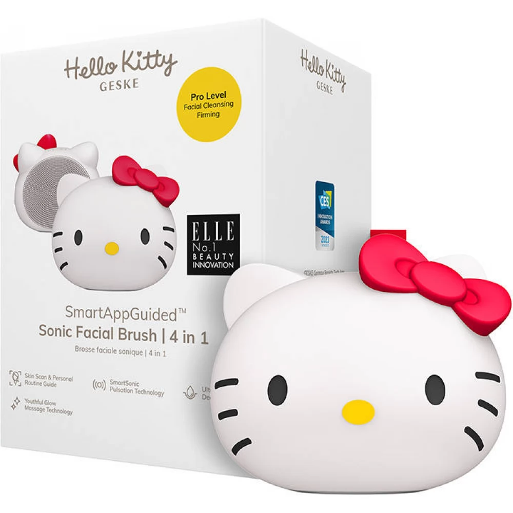 GESKE 4 in 1 Szónikus arctisztító kefe alkalmazással Hello Kitty