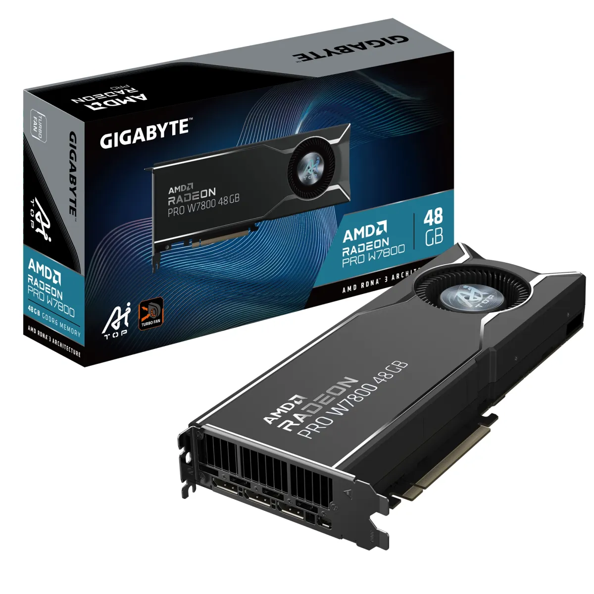 GIGABYTE Radeon PRO W7800 48GB GDDR6 AI TOP PCIE