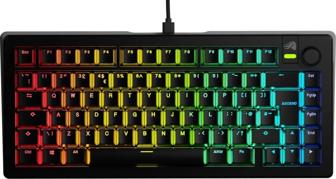 GLORIOUS GMMK 3 75% Prebuilt UK Angol fekete