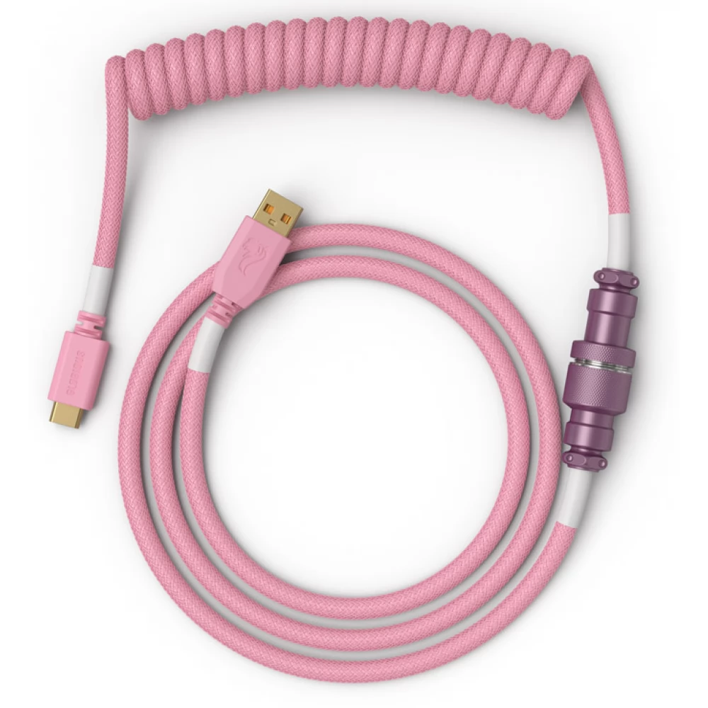 GLORIOUS USB-C Spirálkábel rózsaszín