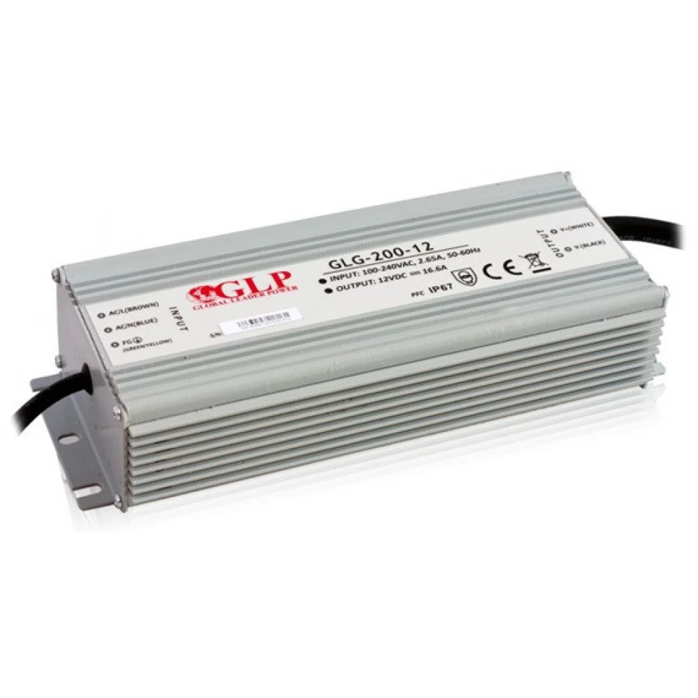 GLP GLG-200 12V/16.6A 200W IP67 PFC szűrős LED tápegység