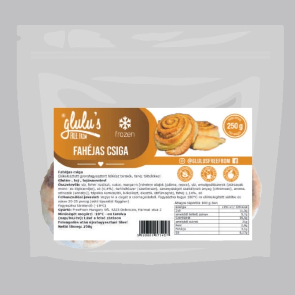 GLULU Glulu freefrom fagyasztott fahéjas csiga 250 g