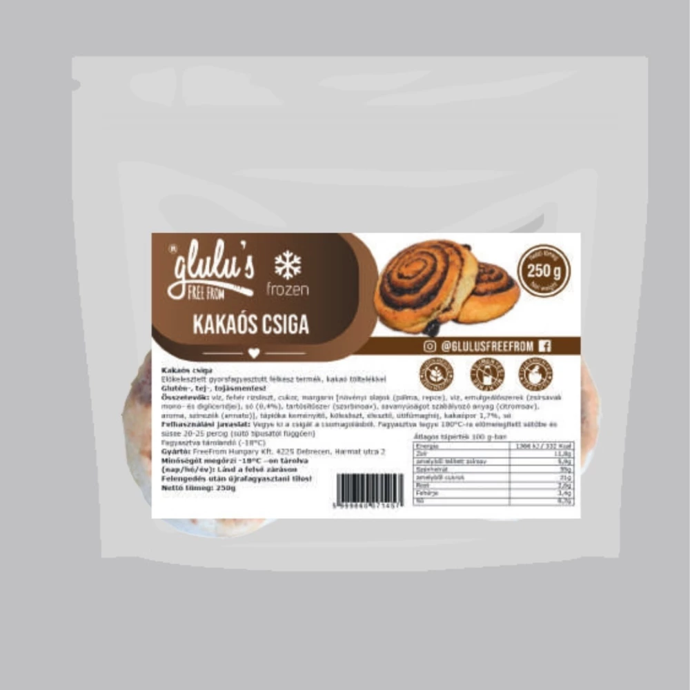 GLULU Glulu freefrom fagyasztott kakaós csiga 250 g