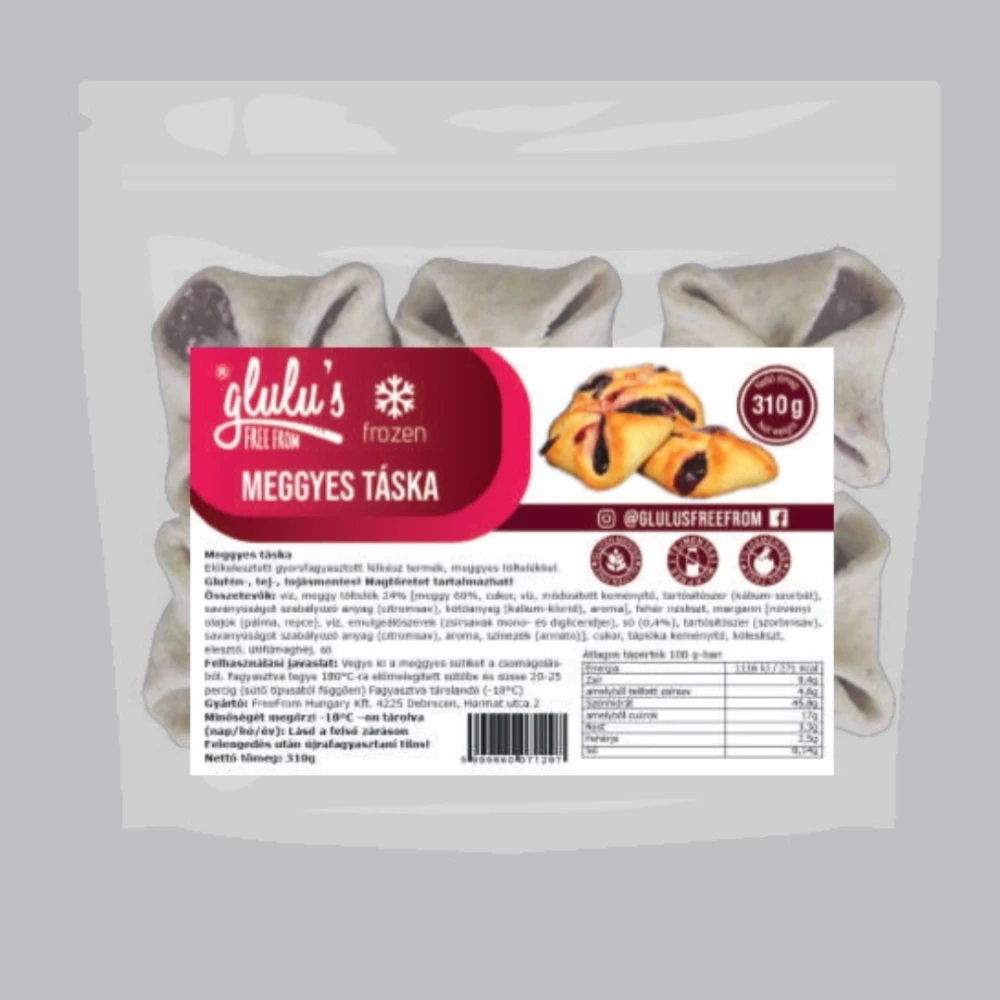 GLULU Glulu freefrom fagyasztott meggyes táska 310 g