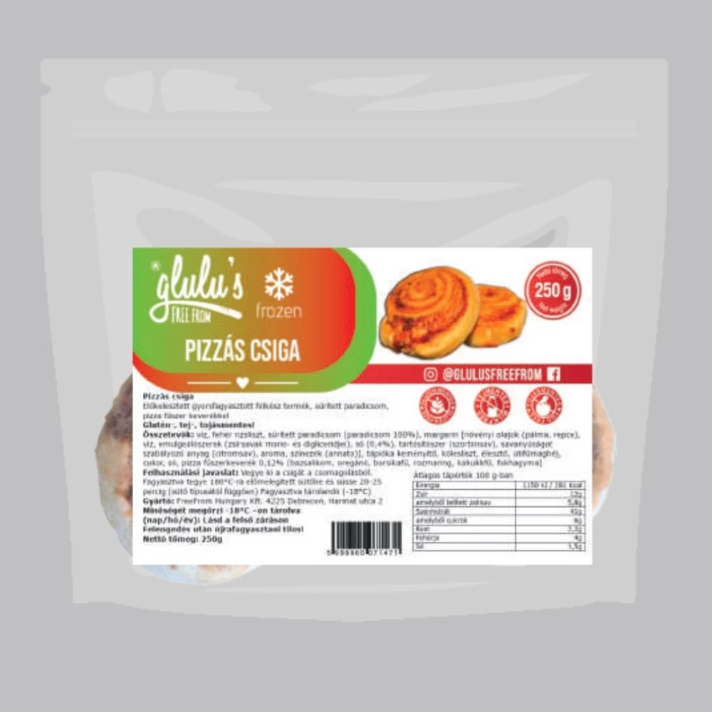 GLULU Glulu freefrom fagyasztott pizzás csiga 250 g
