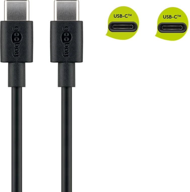GOOBAY USB 2.0 Type C Összekötő Fekete 2m 51243