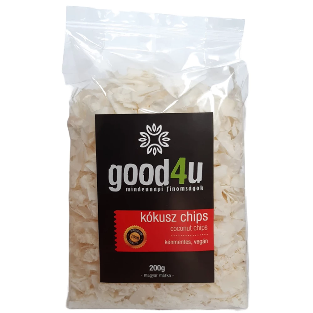 GOOD4YOU GOOD4U kókusz chips 200 g (kénmentes)